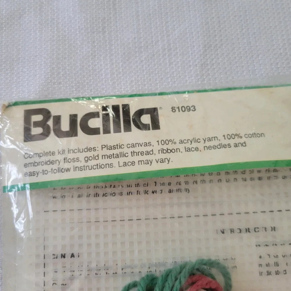 Bucilla Plastic Canvas Kit Pink Victorian Lace Ornaments 61093 Set of 6 Grandma
